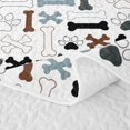 thumbnail image 5 of Homewish White Dog Paw Bone Quilt King,Cartoon Animal King Coverlet Set,3pcs, 5 of 7