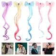 thumbnail image 2 of 5pcs Girls Hair Extensions Clip In Girls Bow Hair Extensions Girls Wigs Hair Clips, 2 of 8