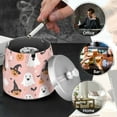 thumbnail image 4 of Yayeee Ashtray with Lid for Cigarette Smokeless Stainless Steel Home Ash Holder, Pastel Pink Halloween, 4 of 7