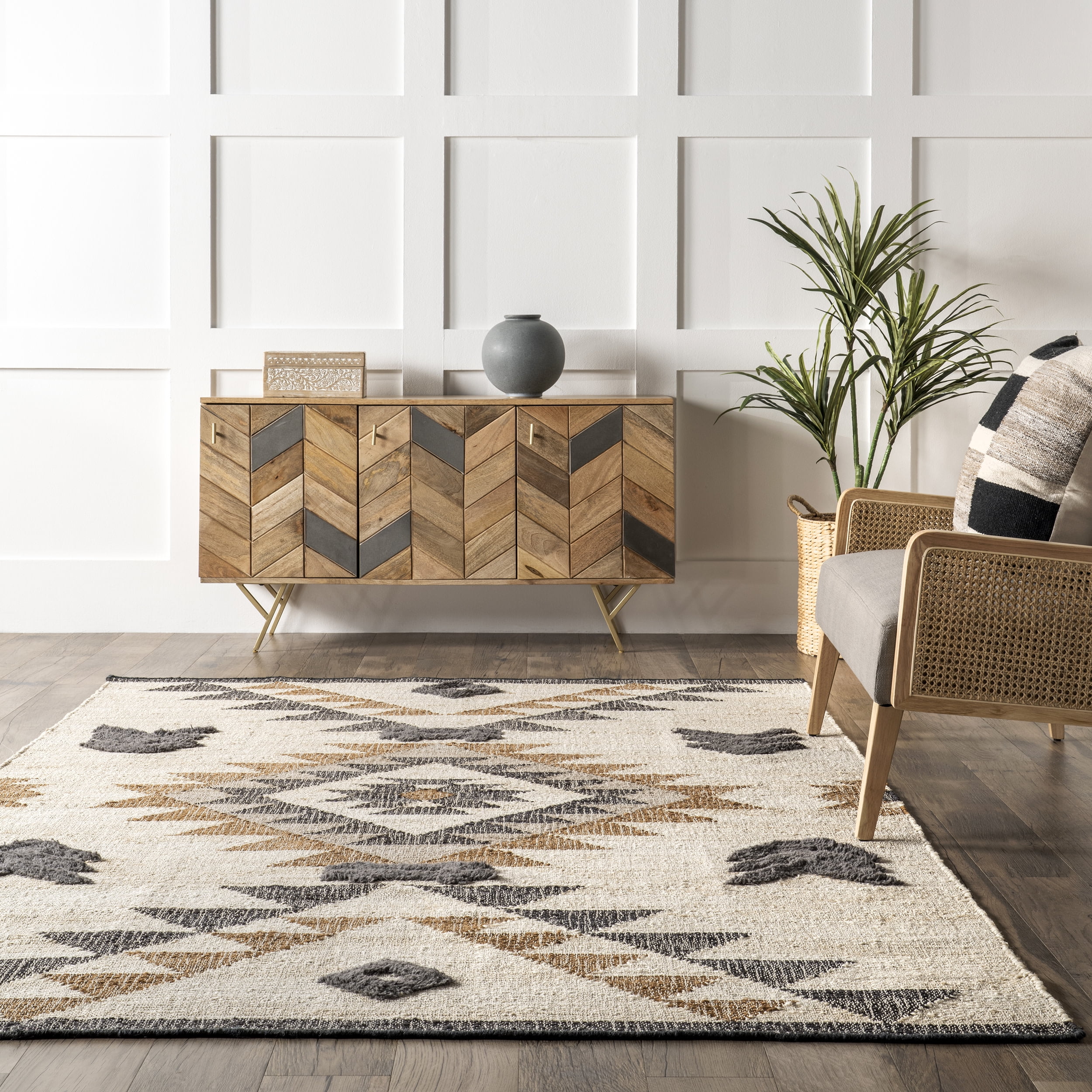 nuLOOM Rosanna Southwestern Symbols Jute Area Rug, 6' x 9', Natural