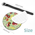 thumbnail image 5 of 2Pcs Leather Round Firefighter Fire Truck Cruise Luggage Tag with Privacy Cover and Name ID Tag - Suitable for Travel Handbags Backpacks School Bags Luggage Tags, 5 of 7