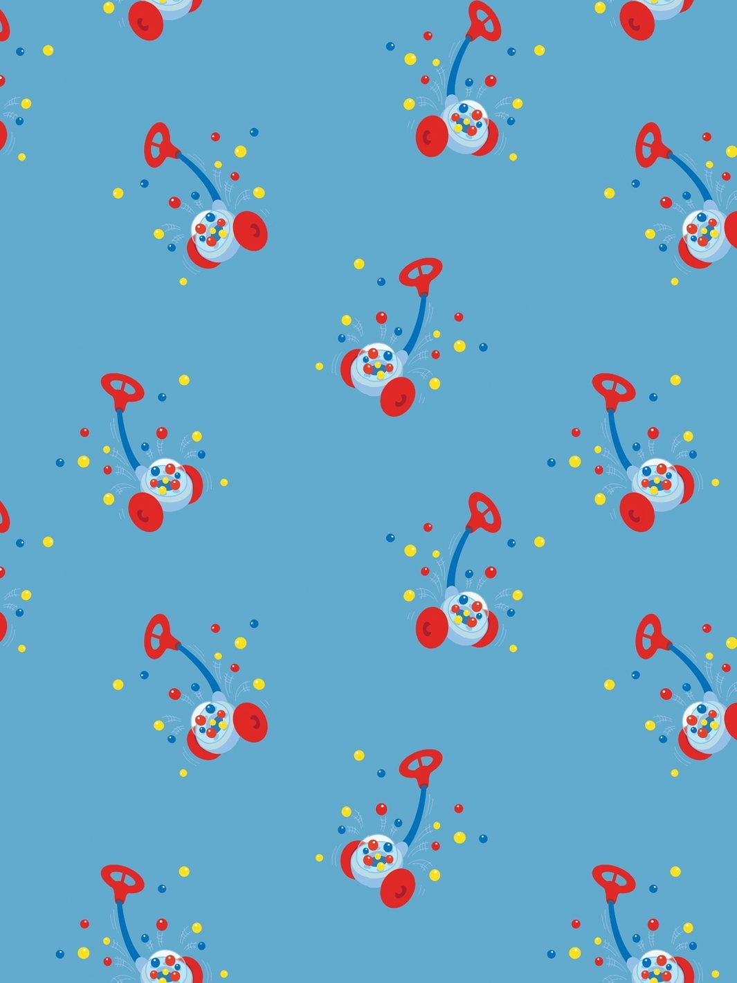Corn Popper Removable Vinyl Wallpaper By Fisher-Price - Blue