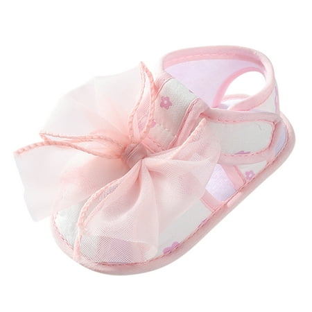 

Shoes Baby Girls Soft Toddler Shoes Toddler Walkers Shoes Lace Bow Princess Shoes Sandals Bowknot Flat Walkers Shoes