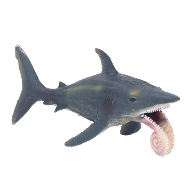 Modelo de tiburón de simulación realista, vívido y educativo, modelo de helicoprión, juguete de animal marino para mayores de 3 años.