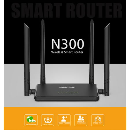 Wavlink N300 Mini Home Wireless Wi-Fi Router 5dBi 2.4G External Antennas WPS Button Broadband