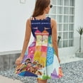 thumbnail image 6 of Small World Fantasyland Dress Summer Street Style Dresses Female Sleeveless Printed Sundress, 6 of 7
