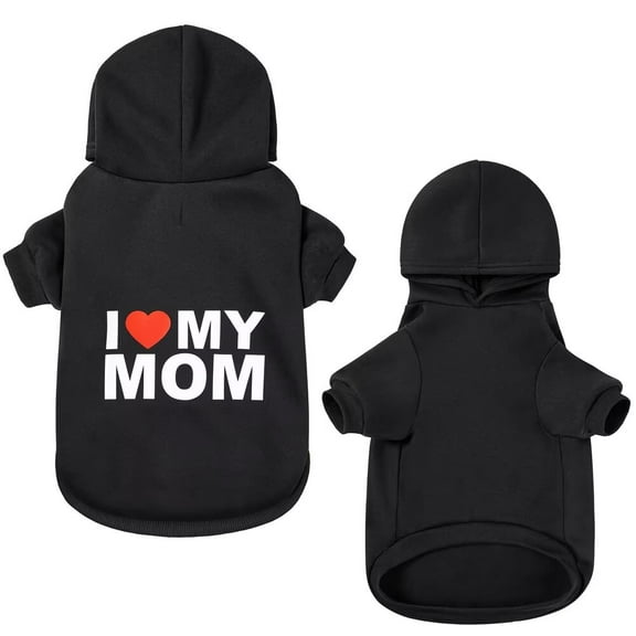 Dog Sweater,Pet Hoodie for Cold Weather,Coat Hooded Sweatshirt for Large and Small Dogs,Mom