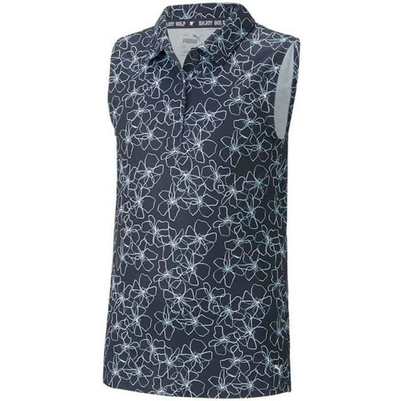 NEW Girl's Puma CloudSpun Island Sleeveless Polo Navy Blazer Large