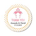 thumbnail image 1 of Darling Souvenir Round 45 Pieces Flamingo Love Thank You Stickers Personalized Bride Groom Names And Date Envelope Seals-Yellow, 1 of 4