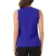 thumbnail image 3 of INSPIRAR CHIC Blusas de Trabajo de Cuello en V Sin Mangas con Pliegues Frontales para Mujeres XS Azul Real, 3 of 6