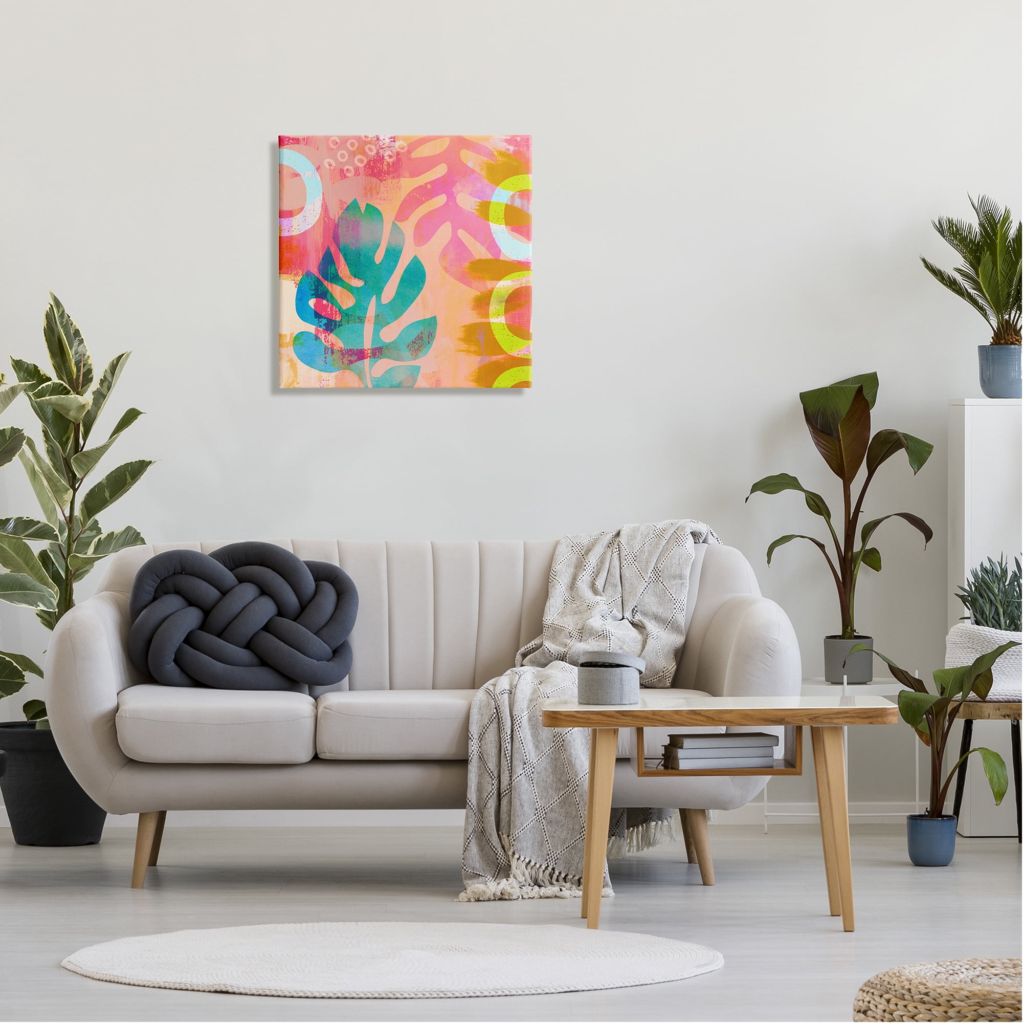 Stupell Industries Bold Plant Leaf Shapes Botanical & Floral Painting Gallery Wrapped Canvas Art Print Wall Art, 24 x 24
