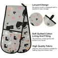 thumbnail image 2 of Yayeee Double Oven Mitt Kitchen Heat Resistant Baking 35" x7" Quilted Glove, Gray Cartoon Pattern, 2 of 6
