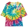 thumbnail image 6 of Oversized T Shirts for Kids, Teen Girls Summer Tunic Top Casual Short Sleeve Tie Dye Basic Tee Shirt 2025 Trendy Clothes, 6 of 7