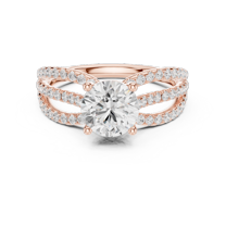 Zuwelria Certified Moissanite Diamond Rings | 2.20 CTW Brilliant Round Cut Diamond Engagement Rings | Multi Stone Promise Rings | 18K Rose Gold Plated Silver Ring Size 8