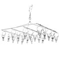thumbnail image 3 of Laundry Socks Hanger Hat Hanger 20-Clips Socks Hanger Stainless Steel Hat Rack Clothes Hanger, 3 of 8