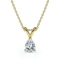 thumbnail image 1 of Certified Captivating 1 Carat Teardrop Moissanite Pendant Necklace In 18K Yellow Gold Plating Over Silver, 1 of 5