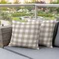 thumbnail image 2 of Outdoor Waterproof Pillow Covers Rural Pastoral Buffalo Lattice Decorative Throw Pillow Protectors,Pillowcase Cushion Cases for Patio Sofa Garden Couch,16x16in,Pack of 2, 2 of 9