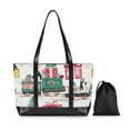 thumbnail image 7 of FORMRS Canvas Laptop Tote Bag for Women with 15.6" Computer Compartments Shoulder Handbag, Christmas Train, 7 of 7