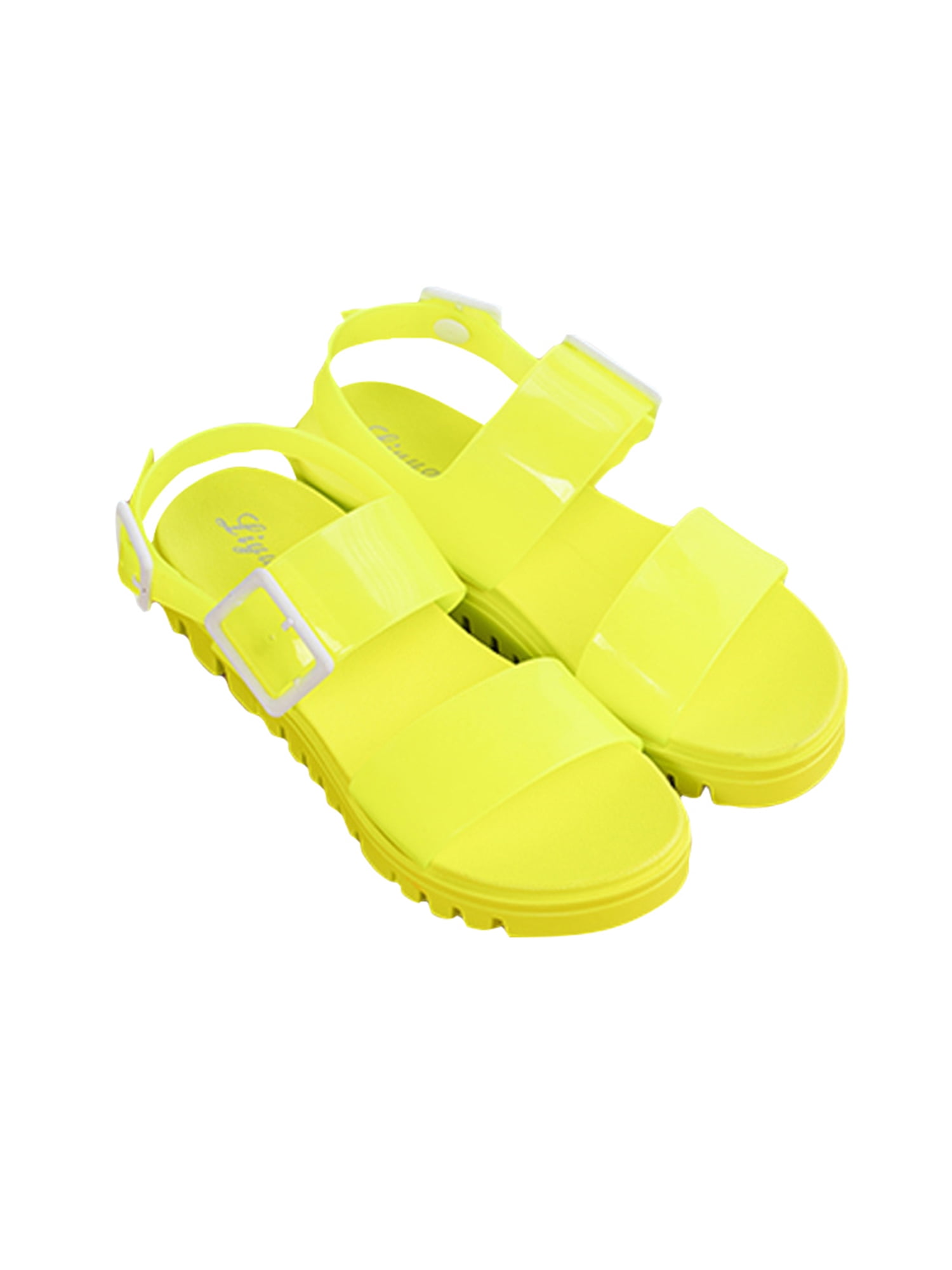 New women's shoes fashion jelly sandals t strap open toe casual summer yellow 