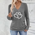 thumbnail image 4 of Wensltd V-Neck Pullover Long Sleeve Top for Women Relaxed Fit Daily Wear Comfy Fashion Spring Autumn Basic Blouse, 4 of 8