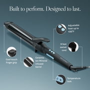 Bio Ionic Long Barrel 1.5 Curling Iron for Long Hair, Adjustable Heat