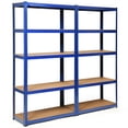 thumbnail image 4 of Gymax 2PCS 72'' Metal 5-Tier Garage Storage Rack Shelf Adjustable Freestanding Blue, 4 of 8