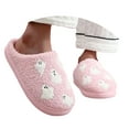 thumbnail image 2 of Mostsola Slippers for Women Funny Pumpkin Ghost Print Plush Cozy Indoor House Slippers Slip on Shoes, 2 of 9