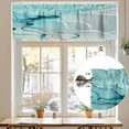 thumbnail image 7 of Marble Texture Valances for Windows, 42 x 12in, Turquoise Marble Tier Abstract Art Rod Pocket Kitchen Valance Curtain Light Filtering Window Treatments for Living Room Bedroom, 1 Panel, 7 of 7