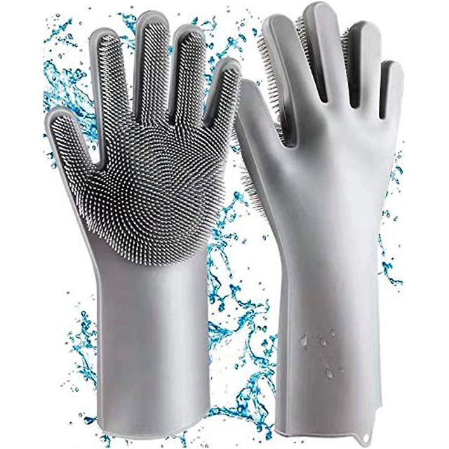 Cleaning Silicone Dish Cleaning Gloves, Silicone Gloves, Magic Gloves, Rubber Glove For Household, Heat Resistant Gloves For Kitchen, Bathroom, Car (d