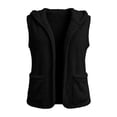 thumbnail image 5 of Sevevn Women's Hooded Fleece Vest with Pockets Soft Sherpa Sleeveless Vest Cozy Open Front Hooded Vest Jacket Warm Casual Layering Outerwear for Fall Winter Travel Hiking Daily Wear, 5 of 9