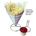 thumbnail image 3 of Yuarrent Soporte para papas fritas de acero inoxidable Soporte para estante para papas fritas Salsa surtida Chips Snack Cono Dip Cup Vajilla Cocina y Comedor Tipo 5 10*14.5 cm, 3 of 6