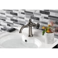 thumbnail image 2 of Kingston Brass KS354RKXVN Webb One-Handle Single-Hole Bathroom Faucet with Knurled Handle and Push Pop-Up Drain, Black Stainless, 2 of 7