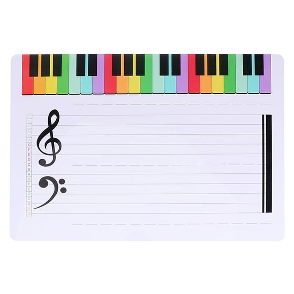 Pizarra de plástico borrable para pentagrama musical, ejercicio de enseñanza musical, tarjeta de puntuación
