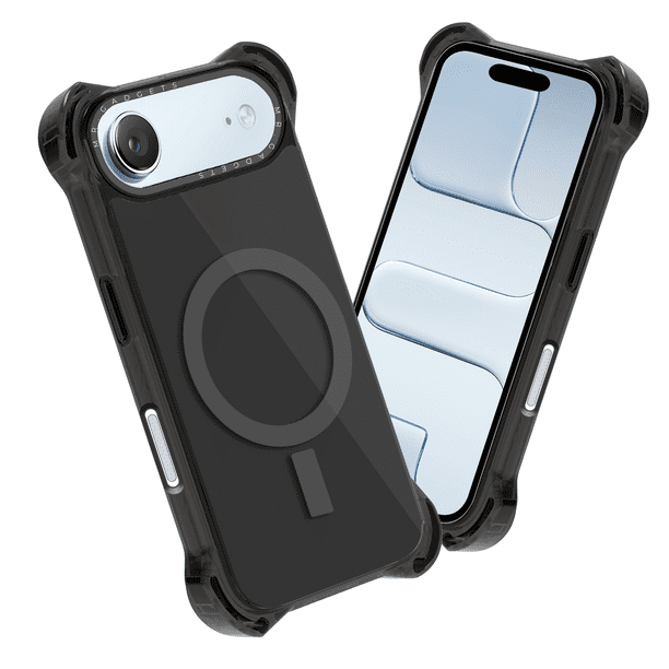 Mr. Gadgets Funda De Uso Rudo Para iPhone, Diseño Magnetico, Case Transparente De Acrilico Epoxi, Tecnología Ultra Bounce, Anti-caídas Compatible Con iPhone Air Color Negro
