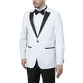 thumbnail image 3 of Giorgio Fiorelli Men’s G47815/5A One Button Modern Fit Two-Piece Peak Lapel Tuxedo Suit Set - White - 42L, 3 of 5