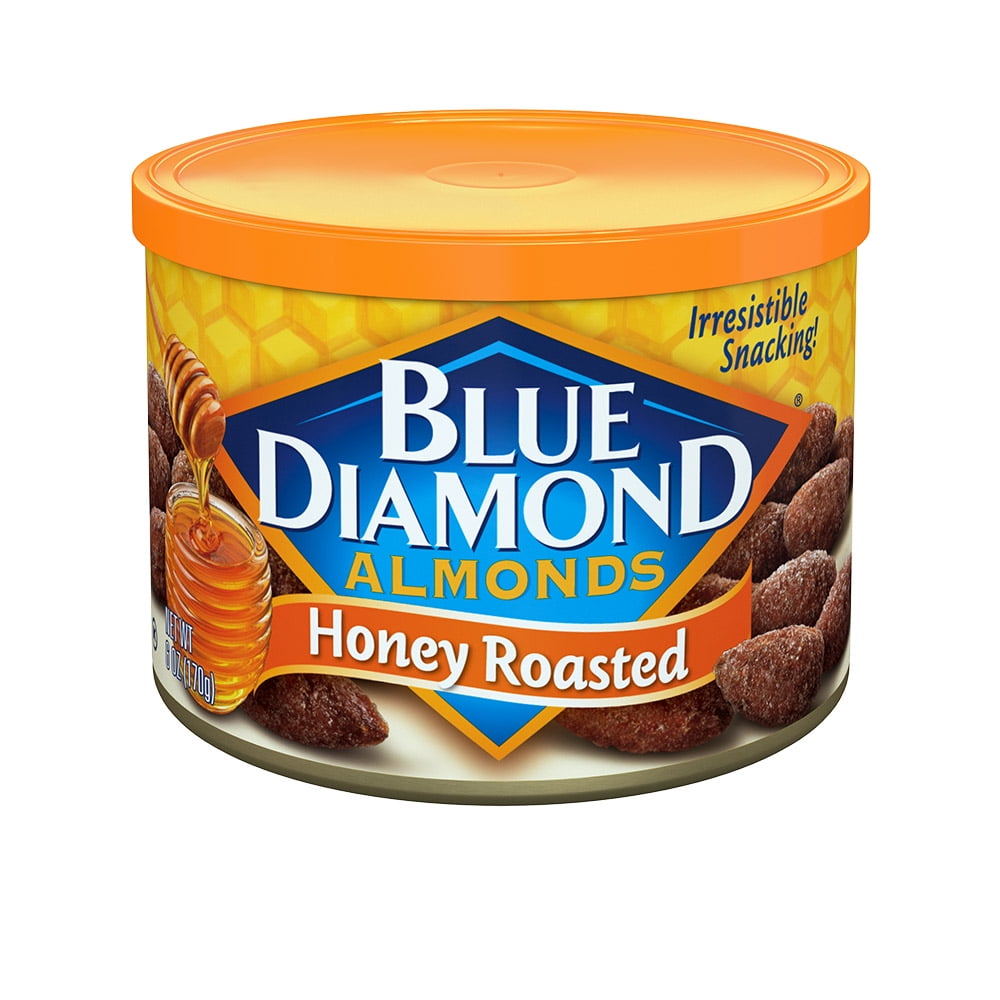 Blue Diamond Honey Roasted Almonds Canister, 6 oz