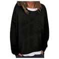 thumbnail image 1 of WEAIXIMIUNG Sweatshirts pour Femmes Col Rond Décontracté Couleur Unie Diy Coupe Ample Pull Confortable et Élégant, 1 of 9