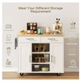 Kitchen Island with Storage Cart Table Rolling Butcher Block on Wheels