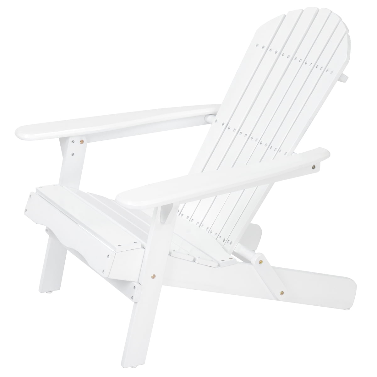 ZHICHUN  Malibu Rustic Acacia Wood Folding Adirondack Chair Weather Resistant Outdoor Slatted Lounge Chair for Patio Garden and Backyard