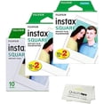 thumbnail image 2 of Instax Square Instant Film 20 Exposures Hi-Speed for Fujifilm Cameras with Microfiber Cleaning Cloth, 2 of 2