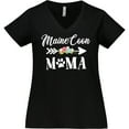 thumbnail image 3 of Inktastic Maine Coon Mama with Flowers and Arrow Women's Plus Size V-Neck T-Shirt, 3 of 5