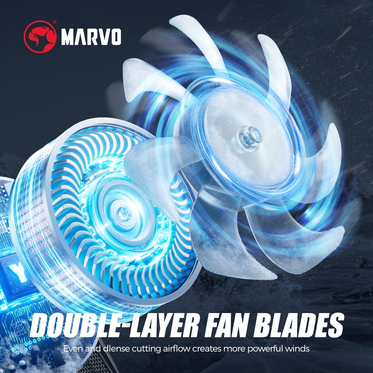 MARVO FN-40 Quiet Laptop Cooling Pad with Fan - 6.5-45° Ergonomic Angle, 100000H Durable Fan, Dual USB, Rgb Light, Compatible with 9-17.3 Inch Laptops for Gaming/Movies