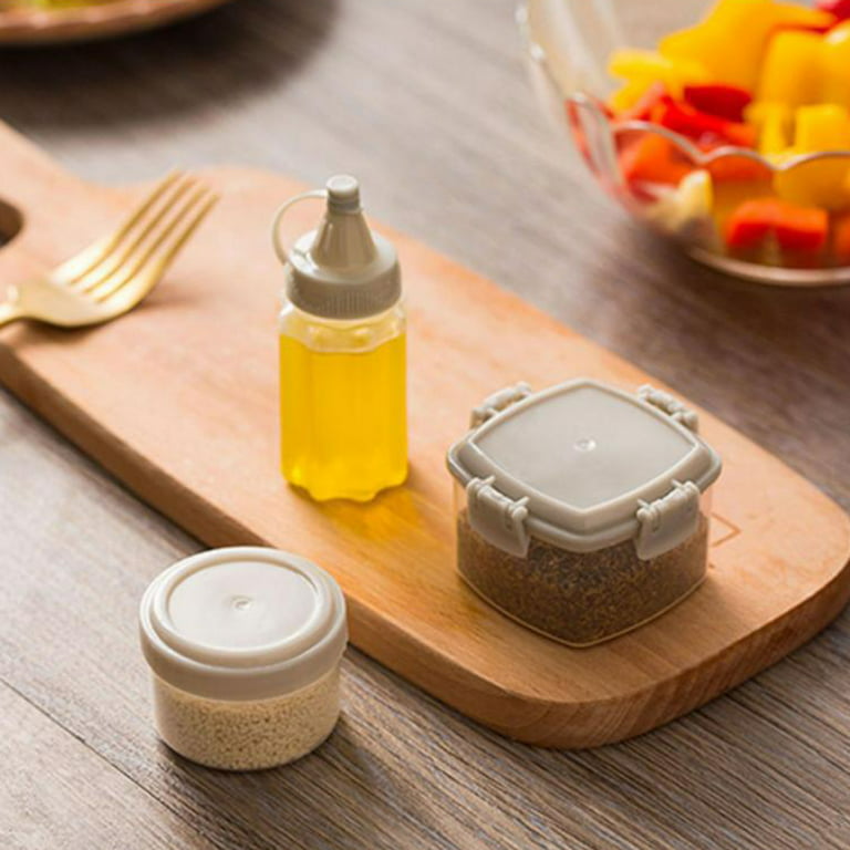 4Pcs Plastic Sauce Squeeze Bottle Mini Seasoning Box Salad Dressing  Containers Outdoor Portable Barbecue Spice Jar Kitchen Tool