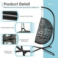 NICESOUL Indoor Rattan Hanging Swing Egg Chair with Stand, Light Gray, Patio Nest Basket