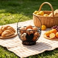 thumbnail image 6 of Wrought Iron Fruit Basket, Countertop Storage Organizer with Open Wire Design for Fresh Produce, Eggs, Snacks, and Bread, Durable Metal Kitchen Counter Basket for Home Organization, 6 of 6