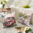 thumbnail image 3 of Dashan Easter Throw Pillow Covers 18x18 Set of 4,Spring Bunny Rabbit Flower Decorative Pillow Cases for Bedroom Sofa Couch, 3 of 6