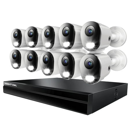Night Owl Ethernet 24 Channel 4TB NVR Security System and 10 Wired IP 4K Resolution Cameras