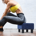 thumbnail image 4 of Magshion Foot Stool Ottoman with Padded Seat, Modern Cotton-linen Footrest, Rectangular Seat Stool, Navy Blue, 4 of 9