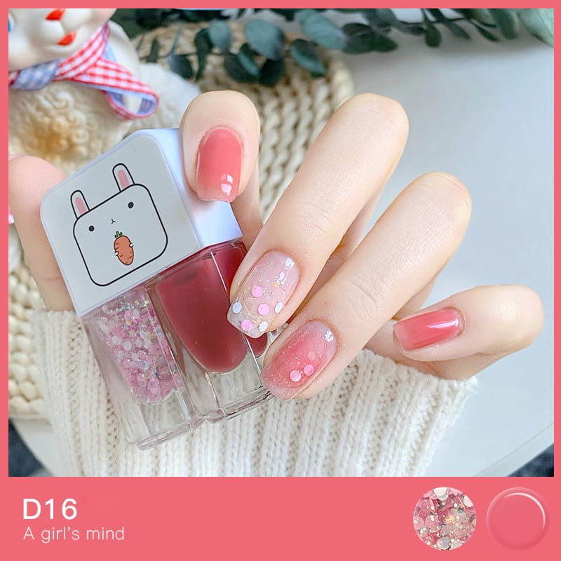 Tearable Student Scrub Water-Based Gemini Nail Polish D16 Girl'S Mind Set Of 2 Nail Polish Gel Easy Peel Off Soak-Free Quick Dry Water Based Nail Polish Manicure for Salon Home Diy Nail Tearable Student Scrub Water-Based Gemini Nail Polish D16 Girl'S Mind Set Of 2 Nail Polish Gel Easy Peel Off Soak-Free Quick Dry Water Based Nail Polish Manicure for Salon Home Diy Nail