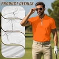 thumbnail image 5 of HUIACONG Orange Matching Golf Shirts for Couples Sleeveless Golf Shirts for Women Athletic Wear Mens Short Sleeve Shirt Quarter Zip Casual Lightweight Hawaiian Collared Shirt Man S, 5 of 6